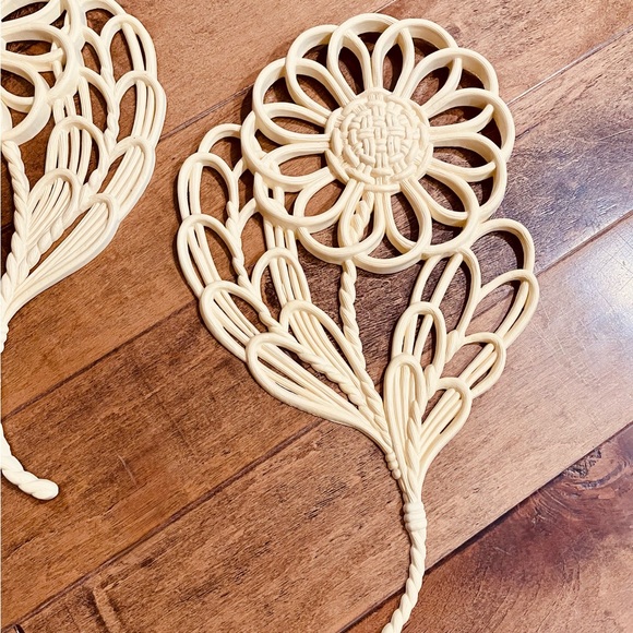 VTG Retro 1978 Burwood Products Lg White Plastic Daisy Wall Hanging Decor 2 PC - Picture 6 of 9